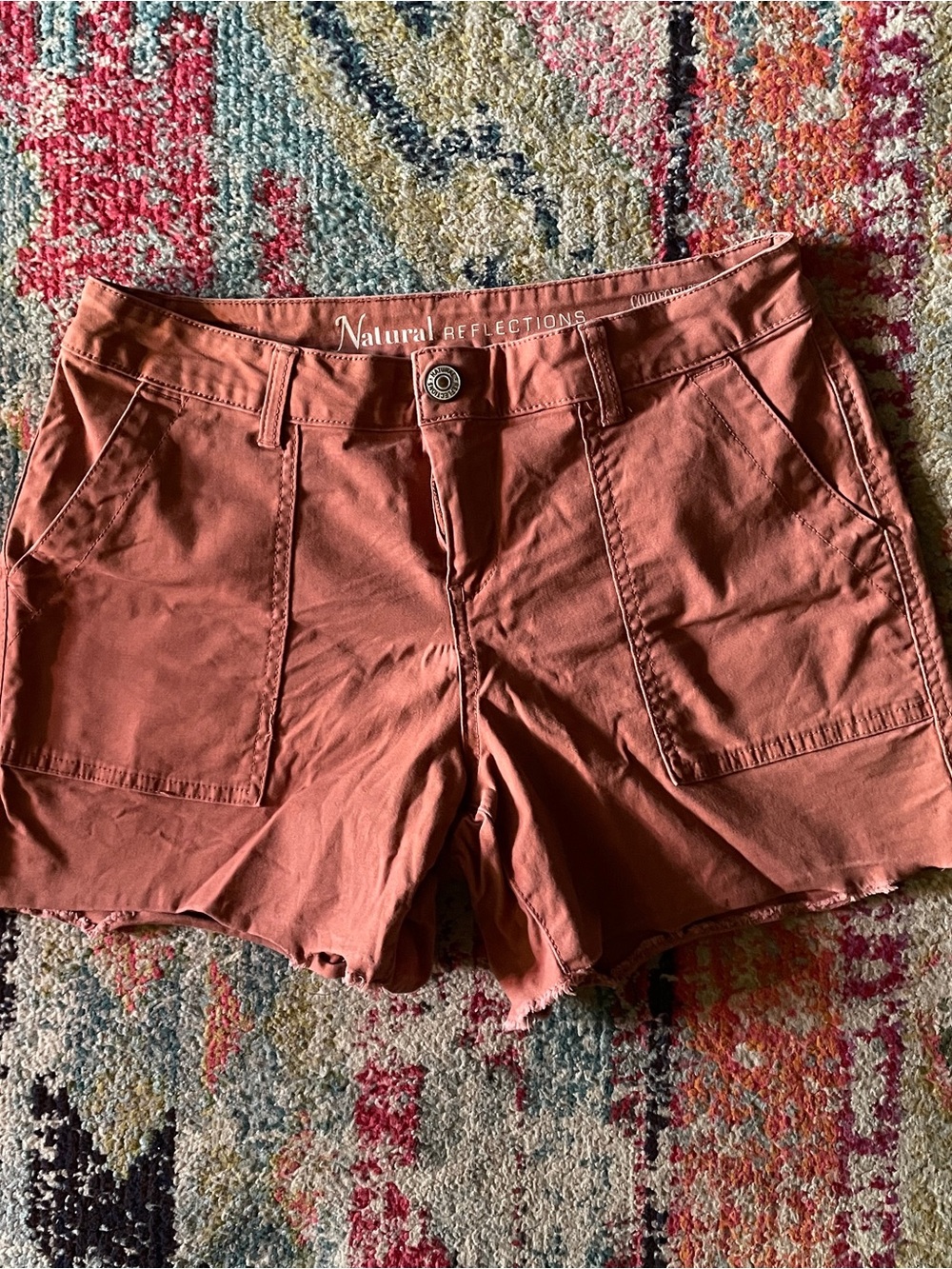 Natural Reflections Rust Cargo Bermuda Shorts